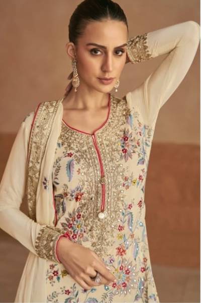 LAHZA BY GULKAYRA  DESIGNER CHINON SALWAR SUIT WHOLESALER IN INDIA